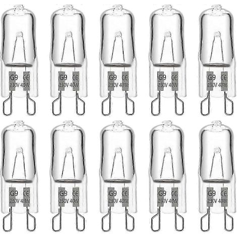 CHTD-Ampoule halogène G9 40 W 230 V, 480 lm, 2900 K, blanc chaud, dimmable, ampoules capsules G9, lot de 10 (1/5)