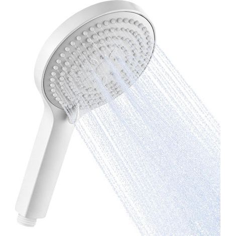 Pommeau de Douche, Pomme de Douche avec 6 Modes de Jet, Grande Pommeau Douche Economie Deau, Douchette Douche Salle de Bain, XXL(Φ130mm), Blanc (1/5)