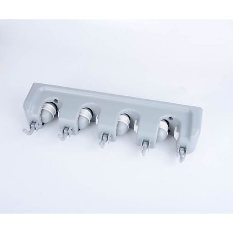 Mopphalter, Moppclip, Wandhalterung, Aufbewahrungsgestell, Haken, graue Ausführung 5