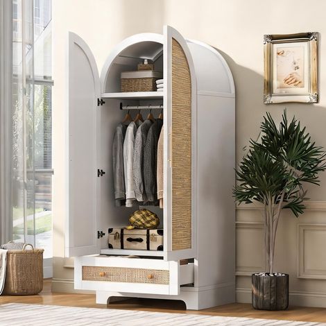 Commode coloris blanc en bois 70 x 55 x 170 cm (1/5)