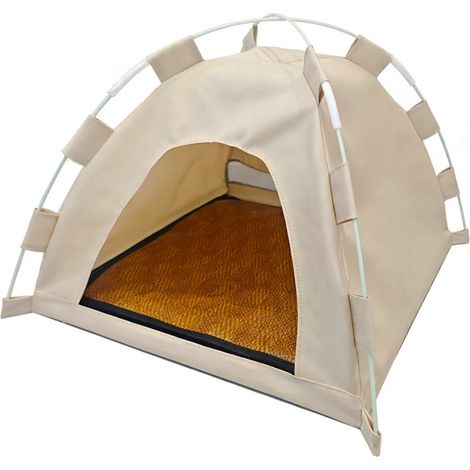 Tente fermée pour animaux avec coussin blanc tente 15 kg (1/5)
