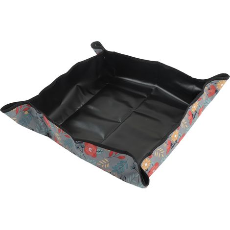 Tapis de rempotage pliable en tissu Oxford pour fleurs, bonsaïs et plantes succulentes, idéal pour l'entretien des plantes d'intérieur et d'extérieur. Gris à fleurs. (1/5)