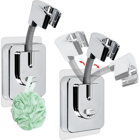 soportes para cabezal de ducha sin taladro, ajustables, con adhesivo fuerte, para montaje en pared, para baño.