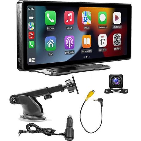 Compatible avec les systèmes audio de voiture sans fil CarPlay et Android Auto de 10,26 pouces, doté d'une caméra de recul AHD, d'une radio de voiture portable et de la fonctionnalité de duplication B (1/5)