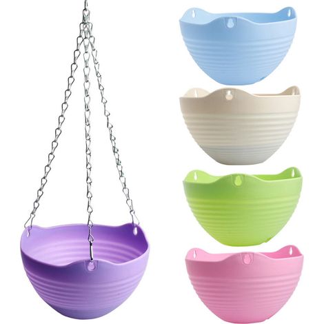 maceta colgante de resina, orificio de inyección lateral, decoración de interiores, diámetro 20,5 cm. (1/5)