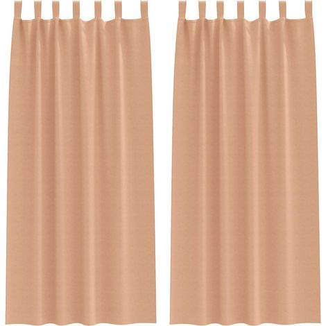 Maison Exclusive - Cortinas Opacas con Anillas 2 pcs Marrón Claro