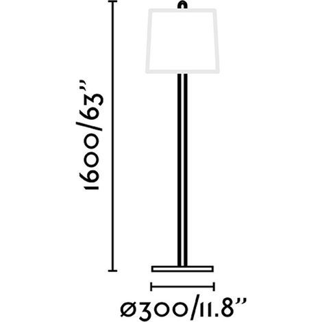 Faro MONTREAL - Lámpara de pie con pantalla redonda tapizada Blanca, E27 (1/5)