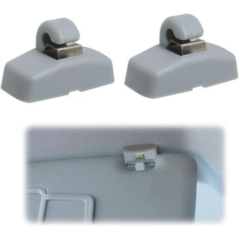 Lot de 2 supports de voiture pour pare-soleil, crochet à clip compatible avec VW Caddy Golf Mk4 Sharan Passat Polo Amarok Transporter T5 Touran Seat Ibiza Leon Skoda Fabia Octavia Superb 3B0857561B