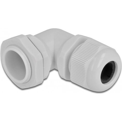 DELOCK PRESSE-ÉTOUPE COUDÉ À 90° PG16 - GRIS 60334