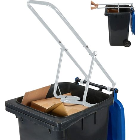 Compacteur déchets, pour Poubelle, écraseur Ordure, Non Recyclable, 41x35x95cm, Plastique, Manuel, Acier, Gris (1/5)