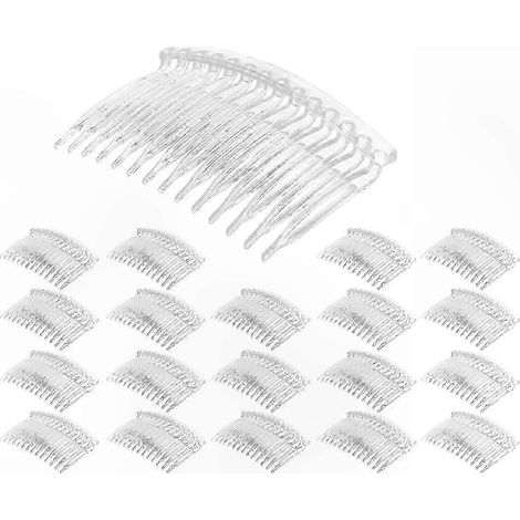 Lot de 20 pinces à cheveux en plastique, barrettes et peignes latéraux 70 x 40 mm pour coiffure (1/4)