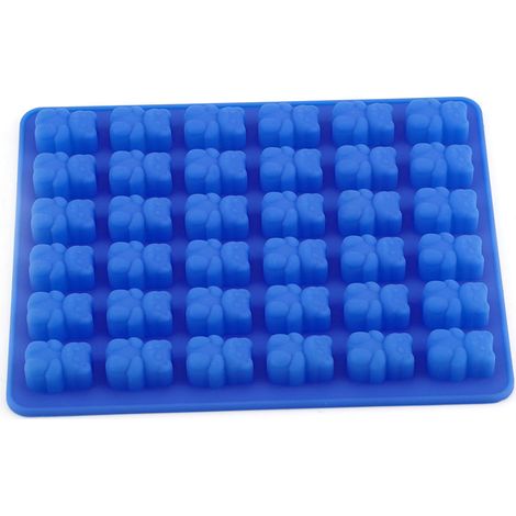 Eiswürfelform aus Silikon in Bärenform, geeignet für Schokolade und Eiscreme, mit dunkelblauer Pipette, wiederverwendbar (1/5)