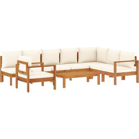 Maison Exclusive - Salon de jardin avec coussins 6 pcs bois d'acacia solide (1/5)