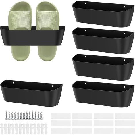 Lot de 6 porte chaussures muraux pour camping car, cloison tridimensionnelle, avec fonction auto adhésive, trous de perçage, étagère à chaussures susp (1/5)