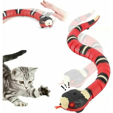 Juguete interactivo para gatos, serpiente con sensores inteligentes, móvil, recargable, detecta automáticamente los obstáculos y evita que se escape. (1/5)