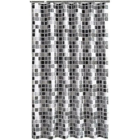 Cortina de ducha de 200 x 200 cm (ancho x alto), resistente al moho, antibacteriana, repelente al agua, de tejido de poliéster suave. (1/3)
