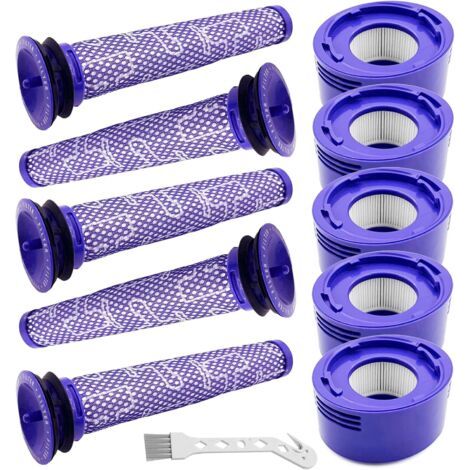 PA 10er-Pack Ersatzfilter für Staubsauger, kompatibel mit Dyson V7, V8 Akku-Staubsaugern – 5 Vorfilter, 5 Nachfilter