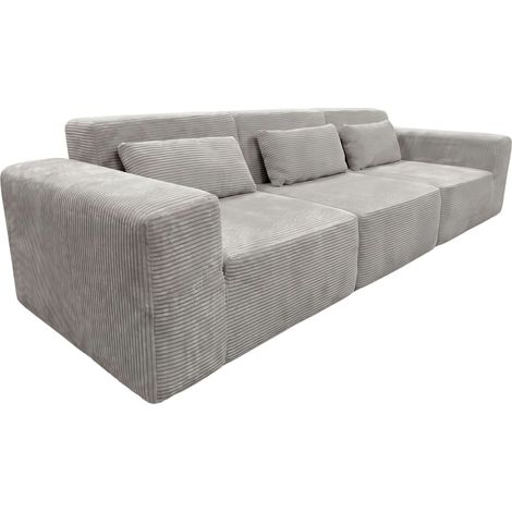 Sofá Modular Horizon 3 plazas Salón Comedor Gris Claro 307 cm (1/5)