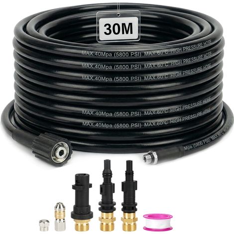 Tuyau d'extension haute pression 30m – Connecteur rapide pour nettoyeurs Karcher K2 à K7 – Usage pro et domestique (1/5)