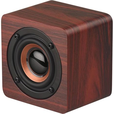 Q1 Mini-Bluetooth-Lautsprecher aus Holz, tragbarer kabelloser Subwoofer, starker Bass, kraftvolle Soundbox, Musik-Zauberwürfel für Smartphone, Tablet, Laptop
