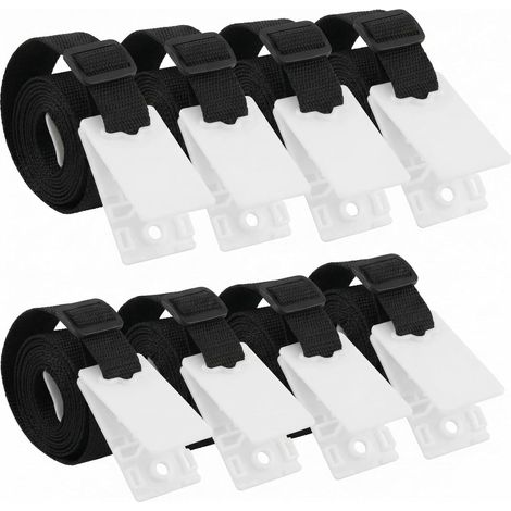 ® Pack de 8 Sangles et Clips de Maintien, Accessoires de Rechange pour système d'enroulement de Piscine, pour couvertures de Piscine (1/5)