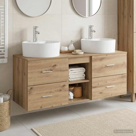 vidaXL Bathroom Cabinet Set 3 pcs Artisan Oak 129 x 44.5 x 82 cm (1/5)