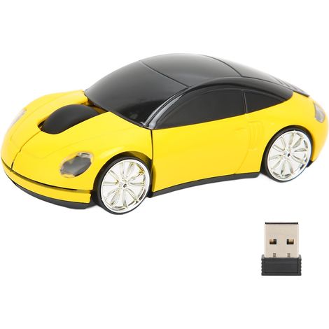Souris sans fil 2,4 GHz pour voiture, Plug and Play, alimentée par piles, design 3D pour ordinateur Windows, style voiture de sport