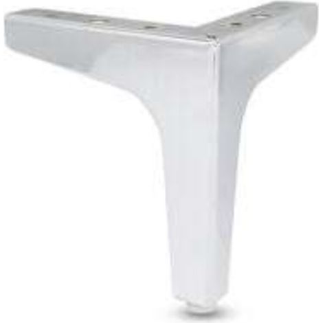 Lot de 4 pieds de canapé en métal de 10 cm, pieds de meubles de style contemporain (argent)