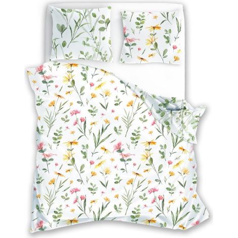 Satinbettwäsche 160x200 Milagro Blumenwiese (1/4)