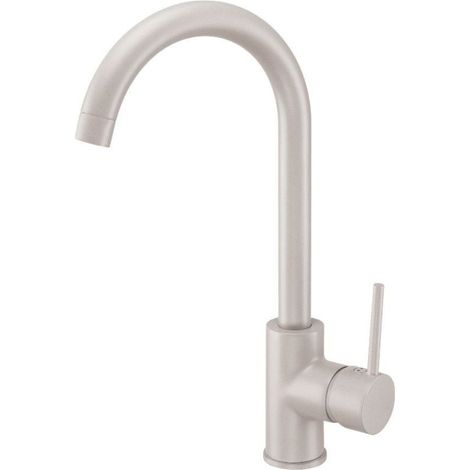Miscelatore cucina beige con beccuccio girevole in ottone - Letita