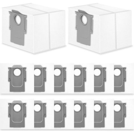 Lot de 14 sacs à poussière, compatibles avec les Roborock S8+, S8 Pro Ultra, S8 Maxv Ultra, S7 MaxV Ultra, S7 Pro Ultra, Q7+, Q7 Max+, T8, Q5+, G10S Pro, Q7 Max+ et Q8 Max+. Sacs à poussière grande ca