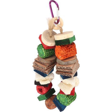 Jeffergarden Jouet en épi de mas pour perroquet, soulagement de l'ennui, jouet à mcher coloré, nid d'oiseau, jouets suspendus pour lapin Hamster (1/5)