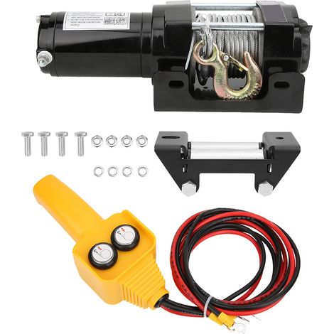 Treuil électrique 12V 3500lb, accessoire mécanique industriel robuste pour véhicule tout-terrain, outil de levage durable, équipement de remorquage fiable. (1/5)