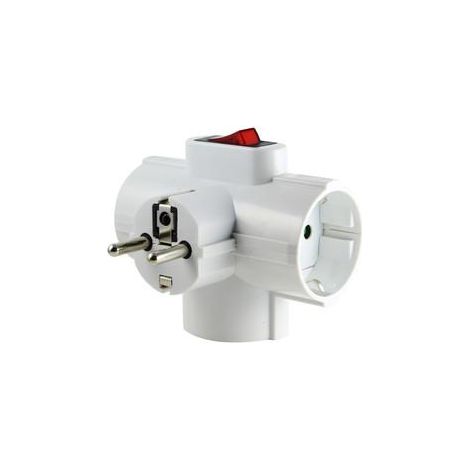 Adapter 3 Schukosteckdosen + Lichtschalter