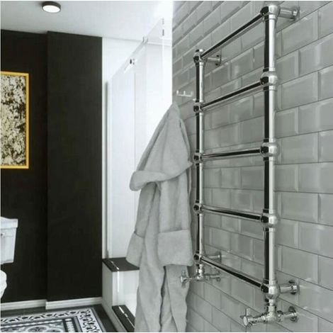 Secador de toallas eléctrico estándar cromado - RETRO - 400 vatios - 154 x 50,4 (1/5)