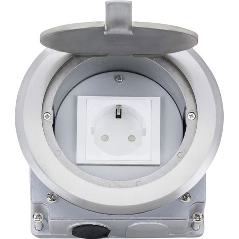 LEDmaxx 105628 1fach Fußboden-Einbausteckdose erhöhter Berührungsschutz IP20 Aluminium (1/3)