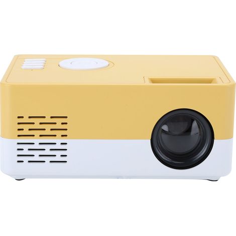 Mini projecteur portable LED pour home cinéma, lecteur multimédia vidéo, projecteur avec support, 100-240 V, blanc et jaune, prise australienne