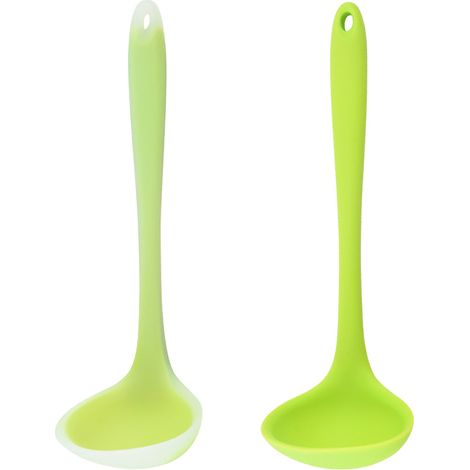 1 cuillère à soupe en silicone antiadhésif, manche long antidérapant, tête profonde, compatible avec revêtements antiadhésifs (1/5)