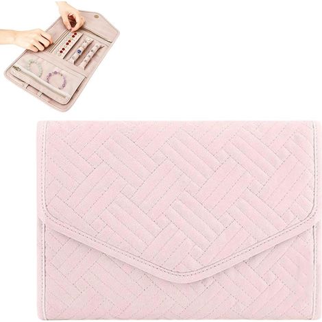 Boîte à bijoux de voyage universelle - Boîte de rangement pliable - Boîte de rangement portable pour boucles d'oreilles - Convient pour la maison, les vacances, les voyages d'affaires, la salle de bai (1/5)