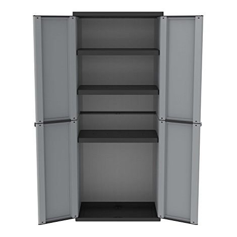 Terry, Jline 268, Armadio in Resina con Due Ante, 3 Ripiani Interni, da Interno Esterno. Materiale: Plastica, Dimensioni: 68x37,5x163,5 cm (1/3)