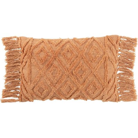Coussin Déco Pompons "Amalia" 40x78cm Corail (1/5)
