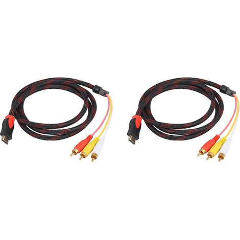 Deux adaptateurs HDMI mâle vers RCA vidéo/audio/AV, compatibles avec PS3, PS4, Xbox One et Wii. (1/5)