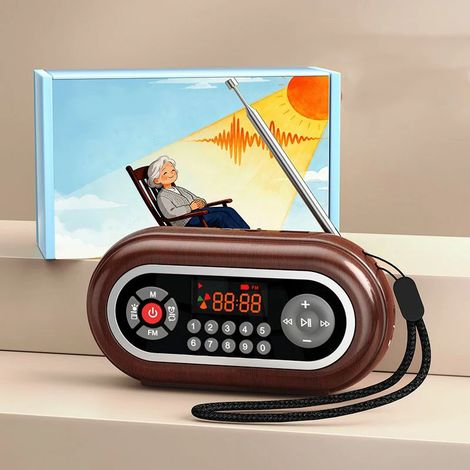 Mini radio à écran LED, radio FM de poche portable, enceinte Bluetooth rechargeable, lecteur de musique sans fil, carte TF, USB, lecture au casque (1/5)