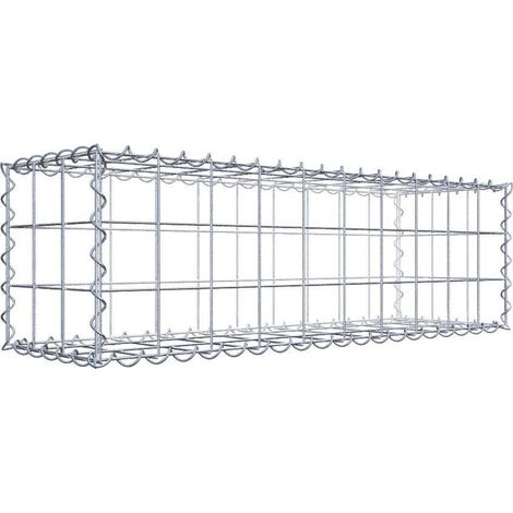Gabion 100 cm x 30 cm x 30 cm – Mailles 10 x 10 cm – Construction en fil de fer galvanisé – Résistance à la corrosion – Montage rapide avec spirales – Gabiona
