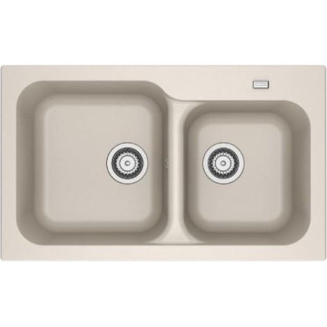 Lavello cucina 2 vasche Franke KID620 incasso in tectonite beige 83x50 cm.