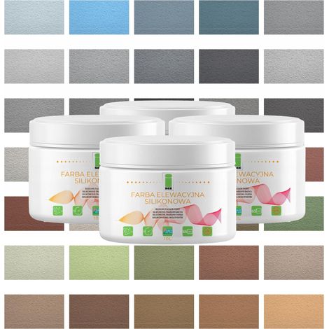 Peinture silicone pour façade - Couleurs variées au choix - Lot de 4 échantillons (4 x 150 ml) (1/4)