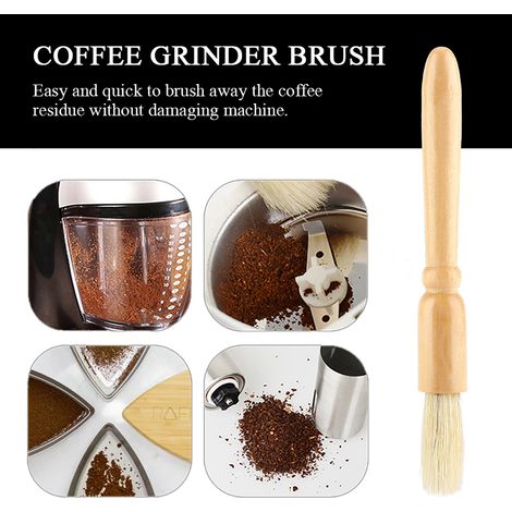 Reinigungsbürste für Kaffeemühlen, Griff aus Massivholz, praktisches Wartungswerkzeug, Zubehör zur Reinigung von Kaffeemaschinen. (1/5)