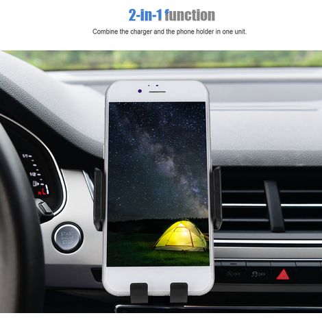 Support de Voiture Magnétique Chargeur Sans Fil Compatible iPhone Samsung