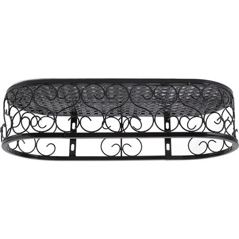Support/étagère à fleurs en métal, décoration de balcon, porte-pots de fleurs en fer forgé, support à fleurs suspendu pour plantes succulentes à poser au sol dans le salon, convient aux rambardes de 2 (1/5)