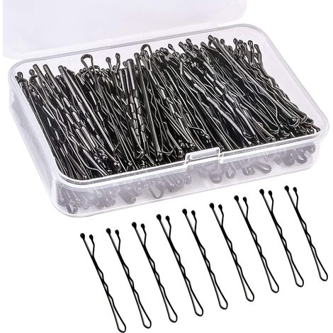 150 épingles à cheveux, pinces à cheveux, épingles à cheveux pour femmes, épingles de coiffure avec boîte de rangement qd noir (1/5)